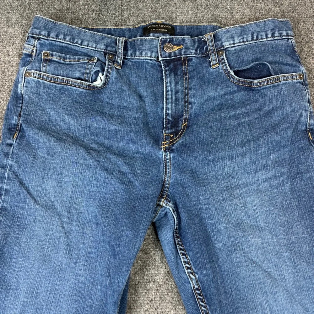 Banana‎ Republic Slim Techmotion Jeans Mens 36x32 Blue Denim Medium Wash 35x30